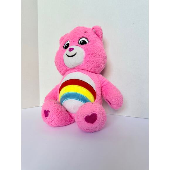 Care Bears Rainbow Pink Cheer Bear 9 inch Tall Vintage Stuffed Animal Plush - Picture 7 of 8